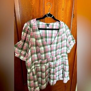 3X - torrid Babydoll Crinkle Flannel Shirt